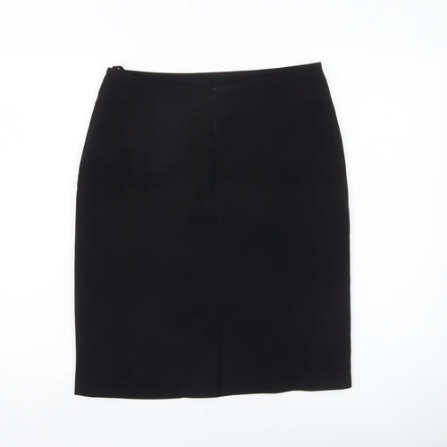Amaranto Womens Black Size 10 Pencil Knee Length Skirt Workwear