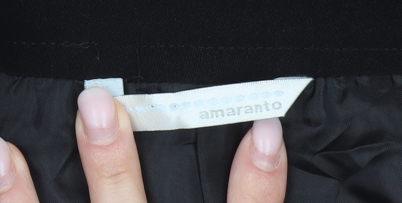 Amaranto Womens Black Size 10 Pencil Knee Length Skirt Workwear