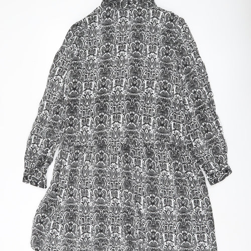 Esmara Women’s Black Snake Print Shirt Dress Size 8 Long Sleeve