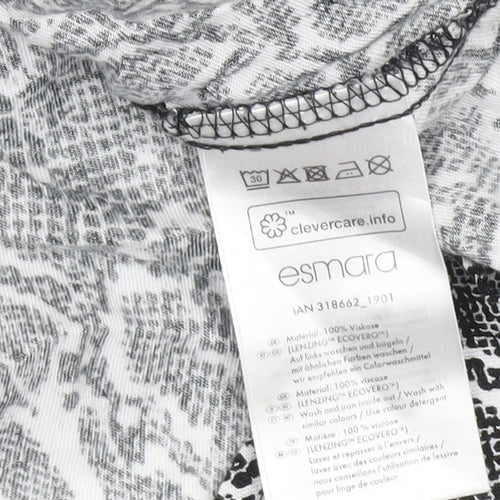Esmara Women’s Black Snake Print Shirt Dress Size 8 Long Sleeve