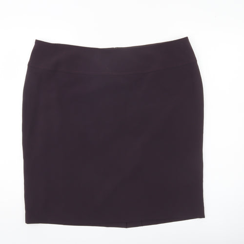 Louben Women Purple Size 16 Knee Length Pencil Skirt Workwear