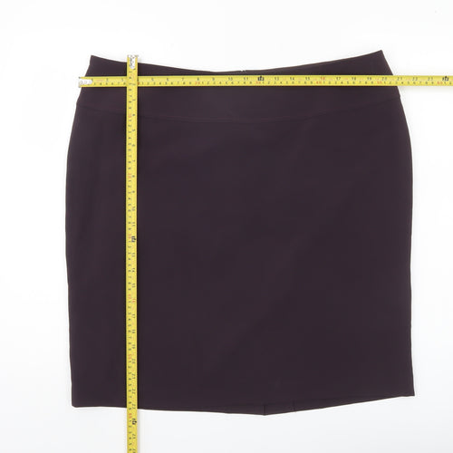 Louben Women Purple Size 16 Knee Length Pencil Skirt Workwear