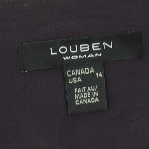 Louben Women Purple Size 16 Knee Length Pencil Skirt Workwear