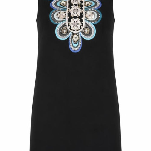 Monsoon Women’s Black Beaded Shift Dress Size 10 Party Cocktail