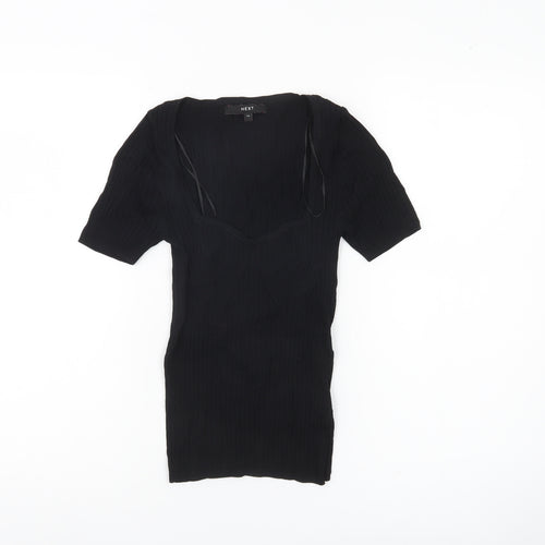 Next Women’s Black XS Slim Fit Sweetheart Knit Top