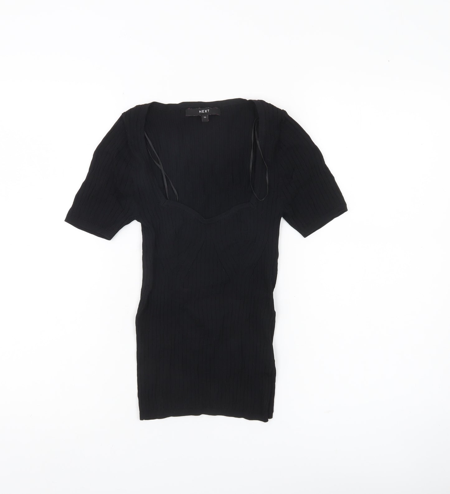 Next Women’s Black XS Slim Fit Sweetheart Knit Top
