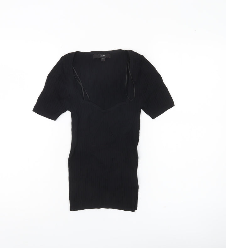 Next Women’s Black XS Slim Fit Sweetheart Knit Top