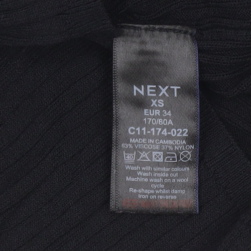 Next Women’s Black XS Slim Fit Sweetheart Knit Top