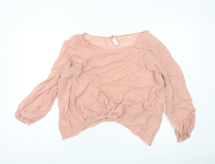 Next Women’s Pink Viscose Blouse Size 14 Long Sleeve Tunic