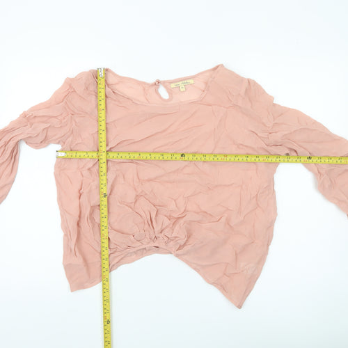 Next Women’s Pink Viscose Blouse Size 14 Long Sleeve Tunic