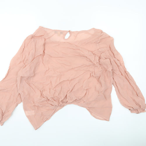 Next Women’s Pink Viscose Blouse Size 14 Long Sleeve Tunic