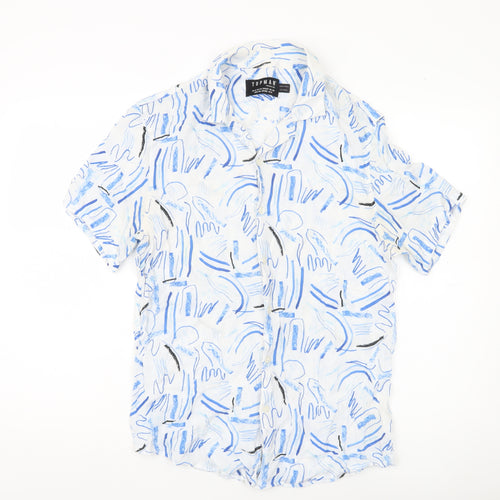 Topman Men's Multicoloured Graphic Print Viscose Shirt M 38-40"