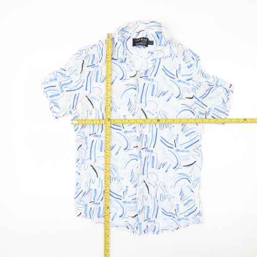 Topman Men's Multicoloured Graphic Print Viscose Shirt M 38-40"