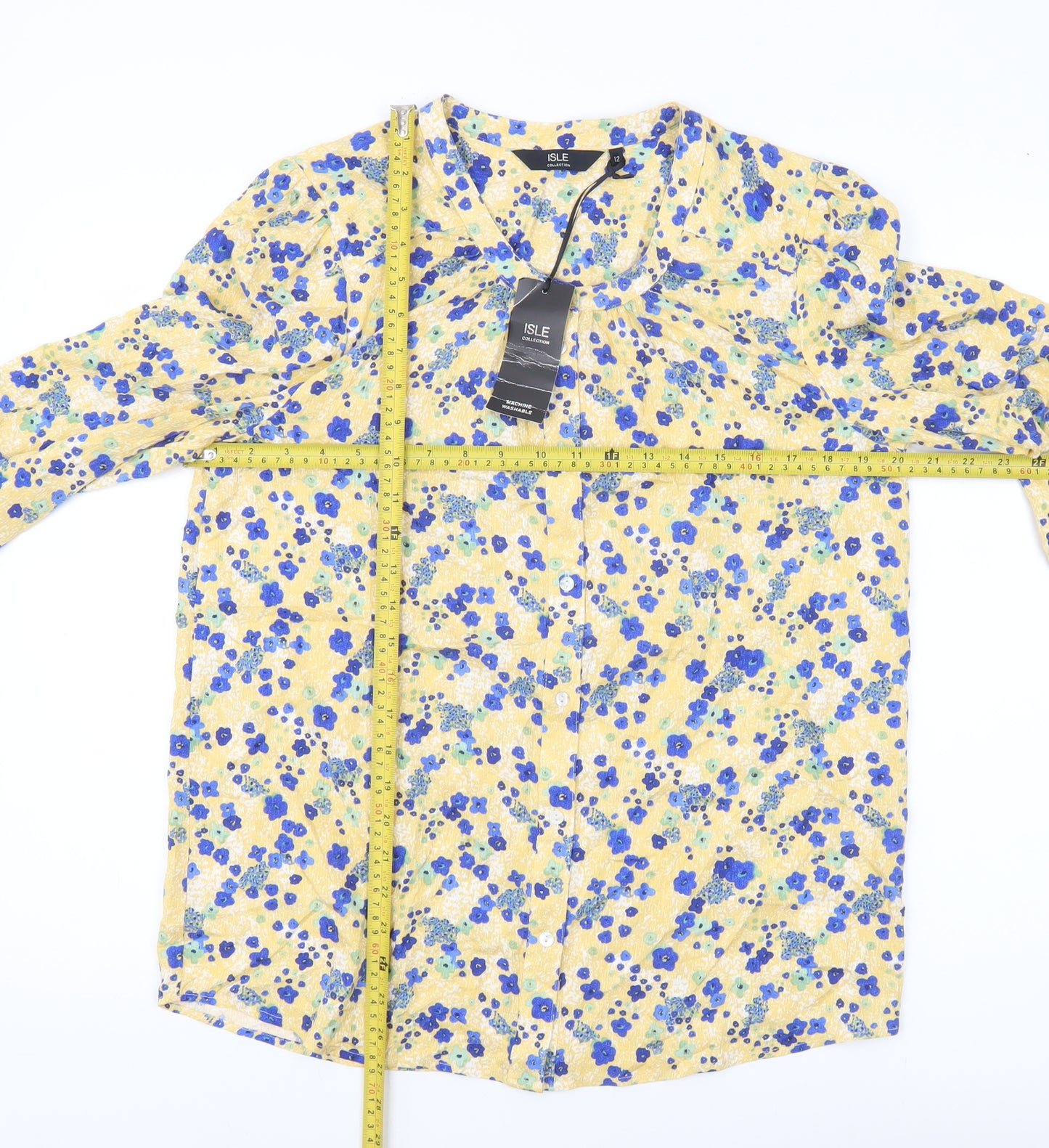 Isle Collection Womens Multicoloured Floral Blouse Size 12