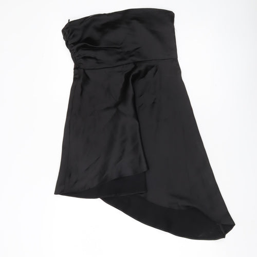 Zara Women Black Size 12 Strapless Asymmetric Hi-Low Party Dress