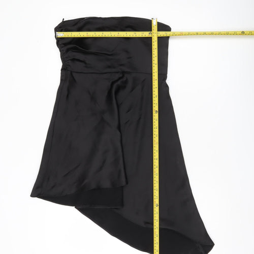 Zara Women Black Size 12 Strapless Asymmetric Hi-Low Party Dress