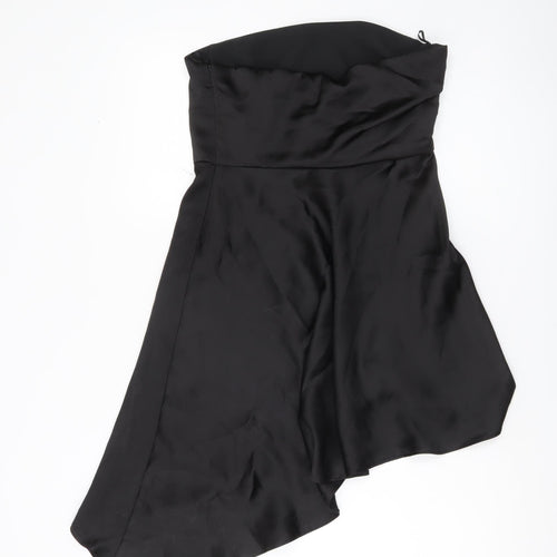 Zara Women Black Size 12 Strapless Asymmetric Hi-Low Party Dress