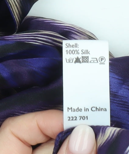 HJKLM Women’s Purple Silk Geometric Shift Dress Size 10