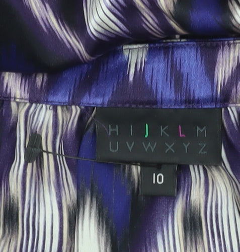 HJKLM Women’s Purple Silk Geometric Shift Dress Size 10