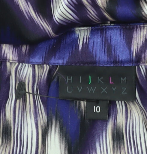 HJKLM Women’s Purple Silk Geometric Shift Dress Size 10