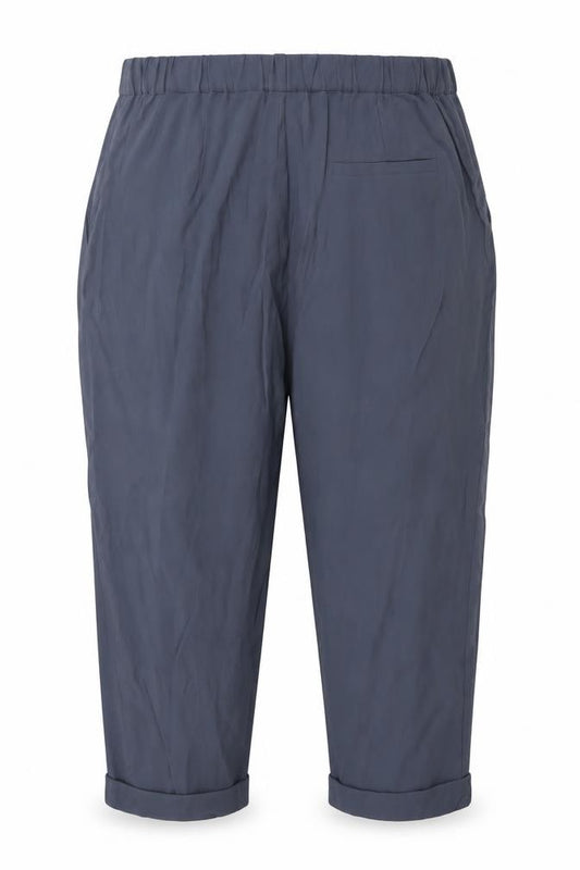 Oasis Womens Blue Cropped Tapered Trousers Size 14 UK Viscose Blend