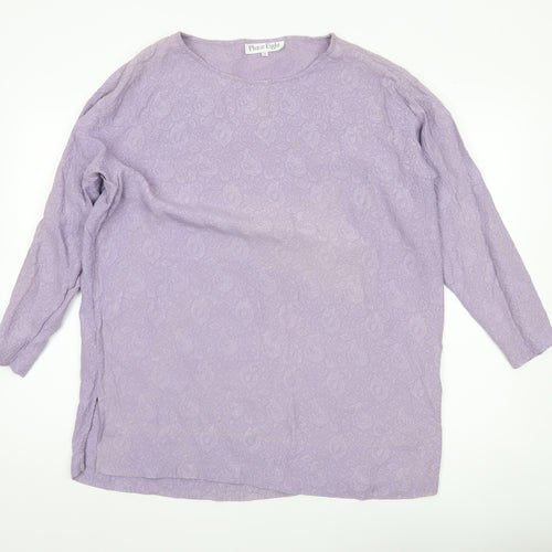 Phase Eight Women’s Purple Silk Tunic Blouse Long Sleeve S