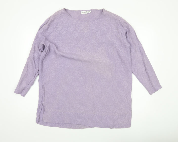 Phase Eight Women’s Purple Silk Tunic Blouse Long Sleeve S