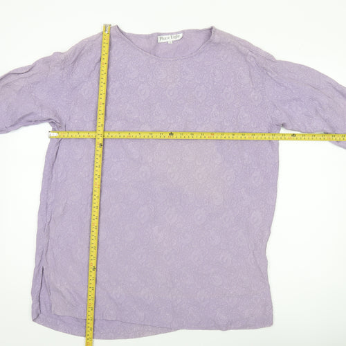 Phase Eight Women’s Purple Silk Tunic Blouse Long Sleeve S