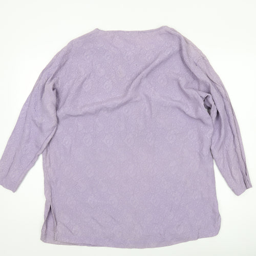 Phase Eight Women’s Purple Silk Tunic Blouse Long Sleeve S