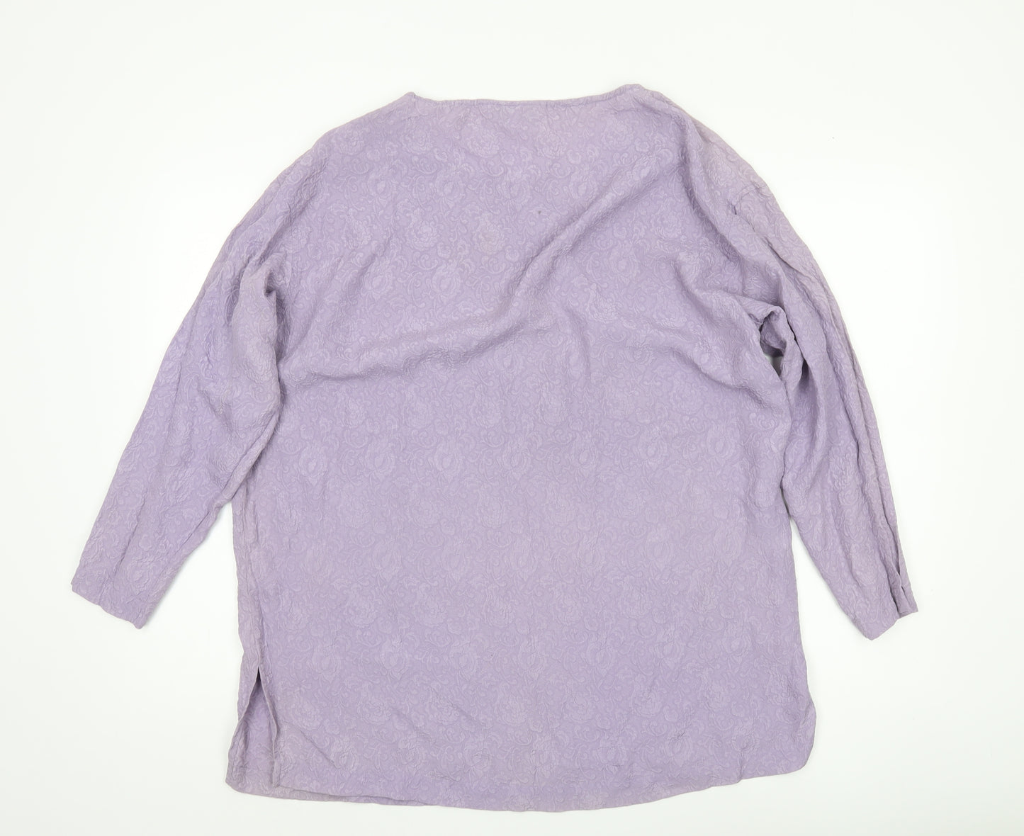 Phase Eight Women’s Purple Silk Tunic Blouse Long Sleeve S