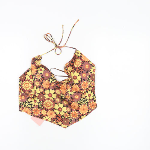 With You! Womens Multicoloured Floral Halter Camisole Tank Top M