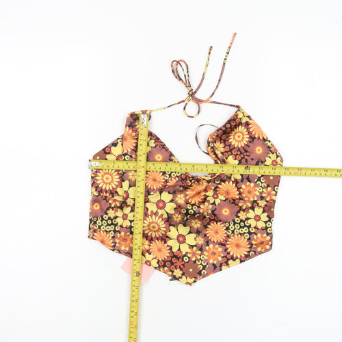 With You! Womens Multicoloured Floral Halter Camisole Tank Top M