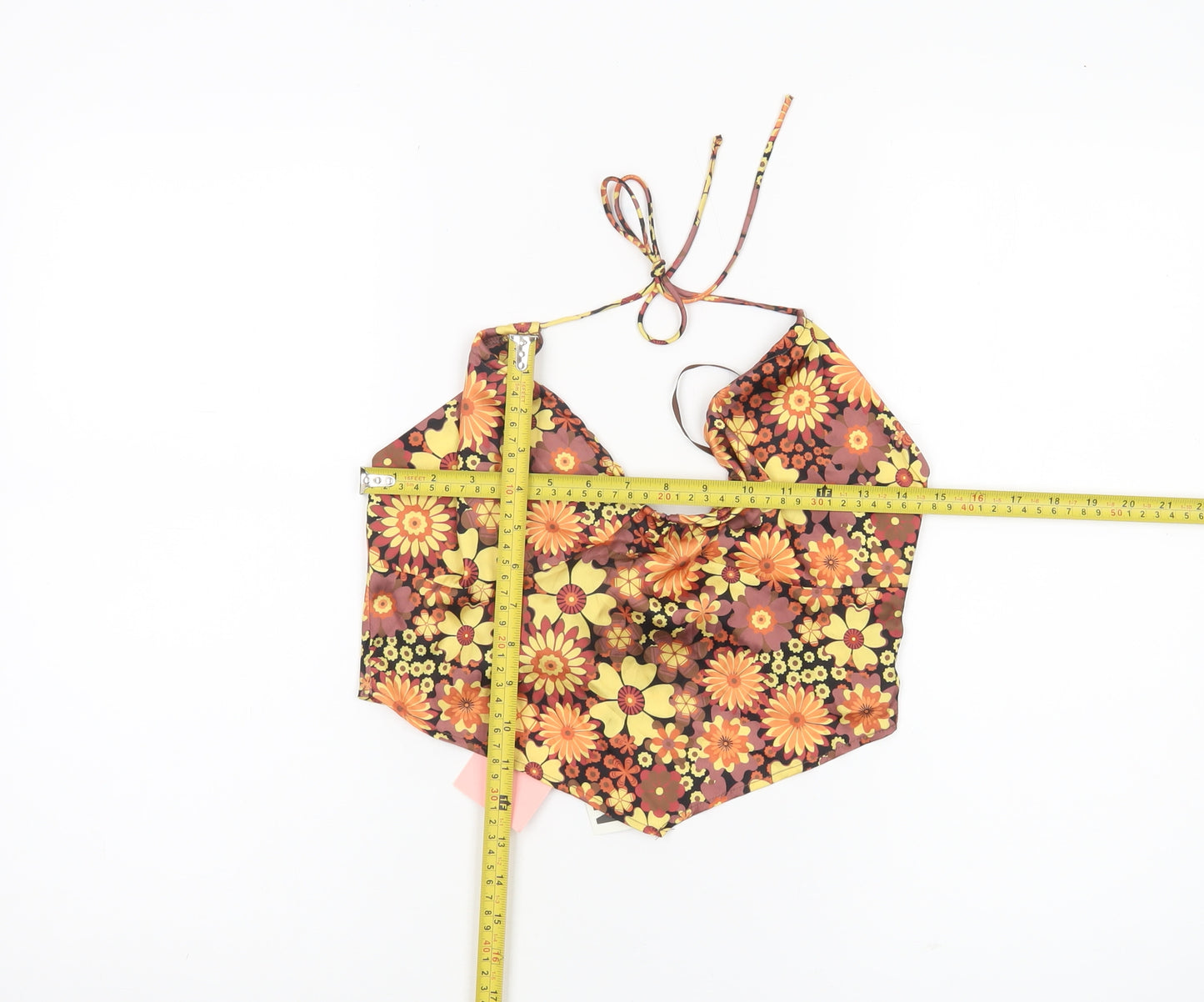 With You! Womens Multicoloured Floral Halter Camisole Tank Top M