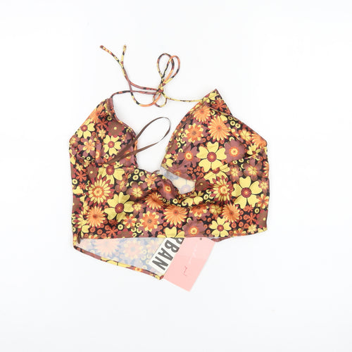 With You! Womens Multicoloured Floral Halter Camisole Tank Top M