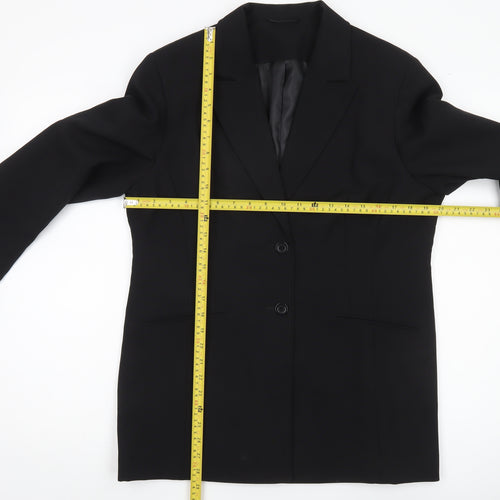 Essentials Womens Black Size 16 Regular Fit Two-Button Suit Jacket