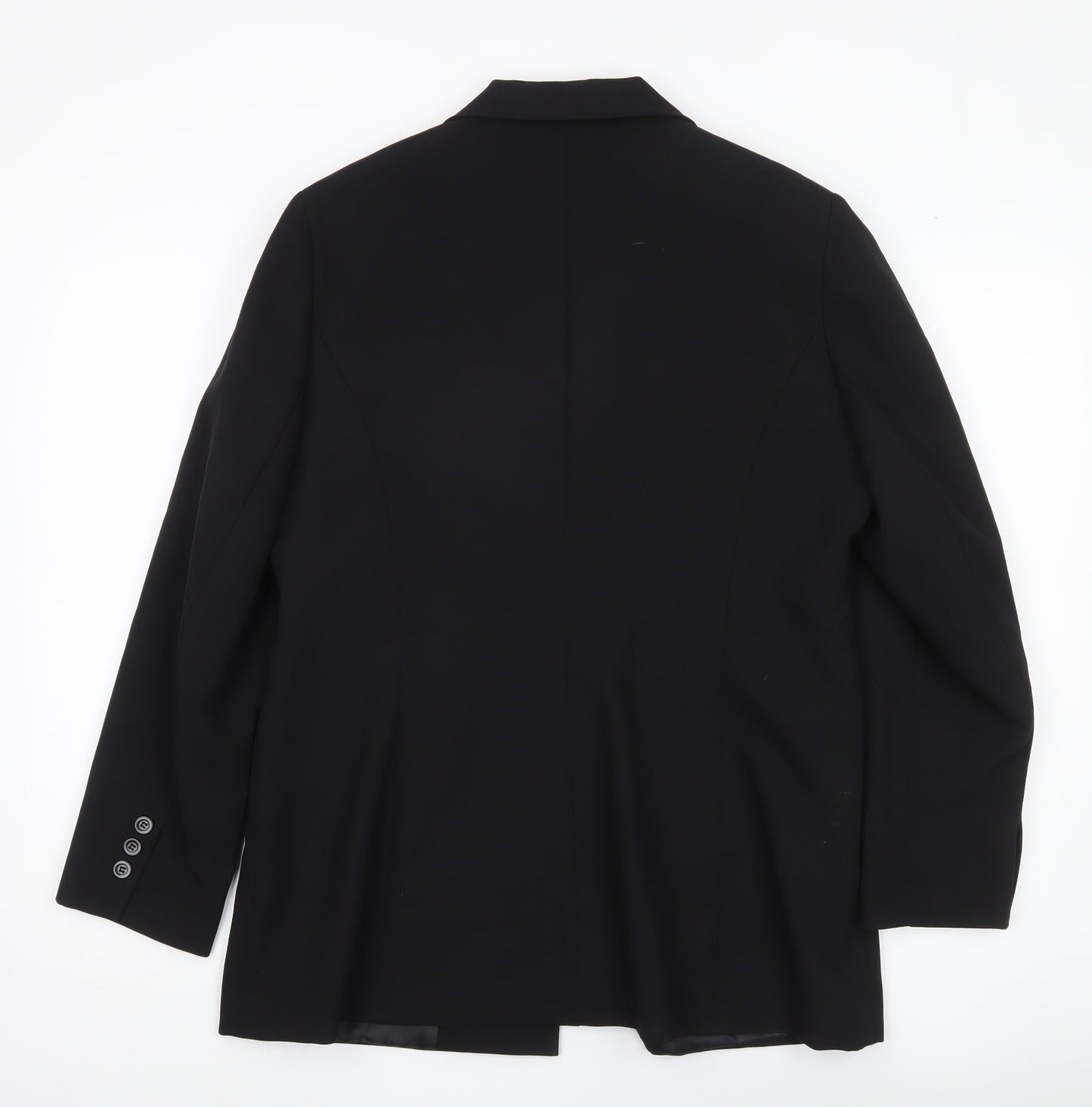 Essentials Womens Black Size 16 Regular Fit Two-Button Suit Jacket