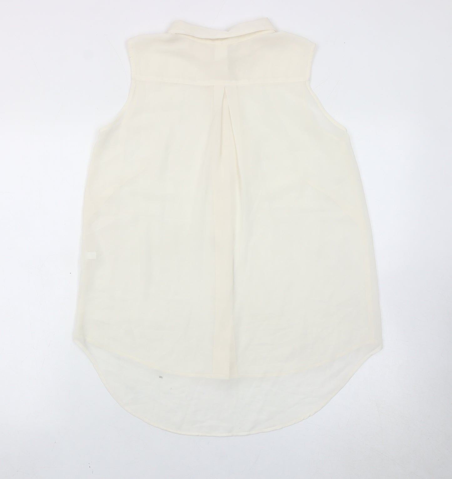 H&M Women’s Ivory Sleeveless Button-Up Blouse Size 10