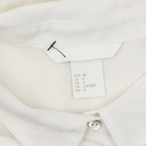 H&M Women’s Ivory Sleeveless Button-Up Blouse Size 10