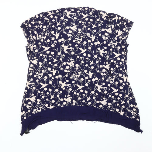 RJR John Rocha Women's Blue Floral Tunic Blouse Size 20
