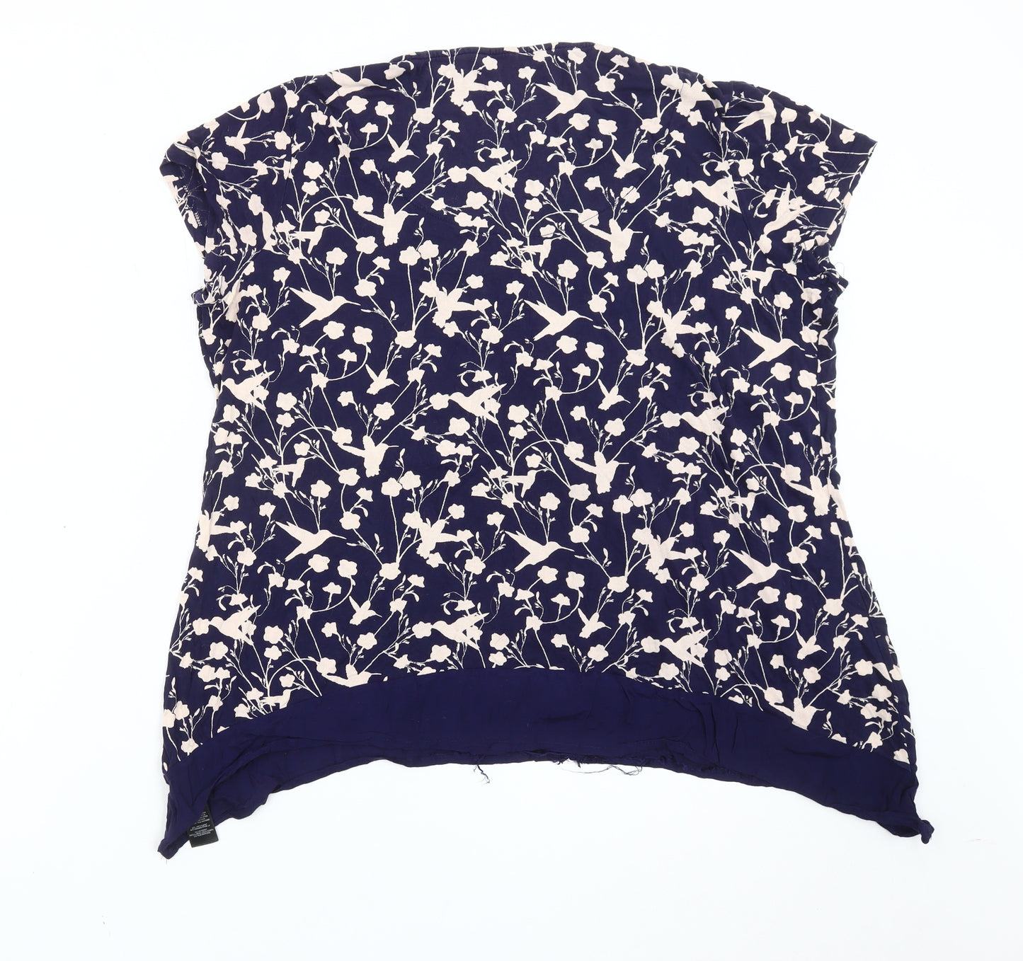 RJR John Rocha Women's Blue Floral Tunic Blouse Size 20