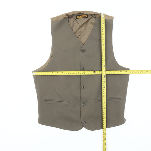 A W Trench Men's Brown Wool Waistcoat Size M Classic Formal