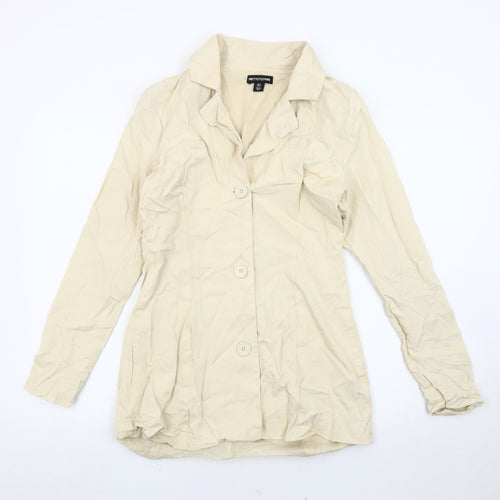 PrettyLittleThing Women’s Beige Jacket UK 8 Viscose Notch Lapel
