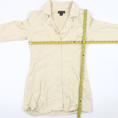 PrettyLittleThing Women’s Beige Jacket UK 8 Viscose Notch Lapel