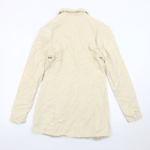 PrettyLittleThing Women’s Beige Jacket UK 8 Viscose Notch Lapel