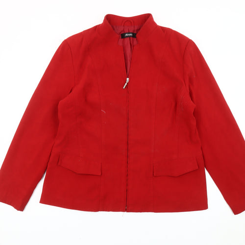 Alexara Women’s Red Size 20 Zip Up Basic Jacket with Pockets