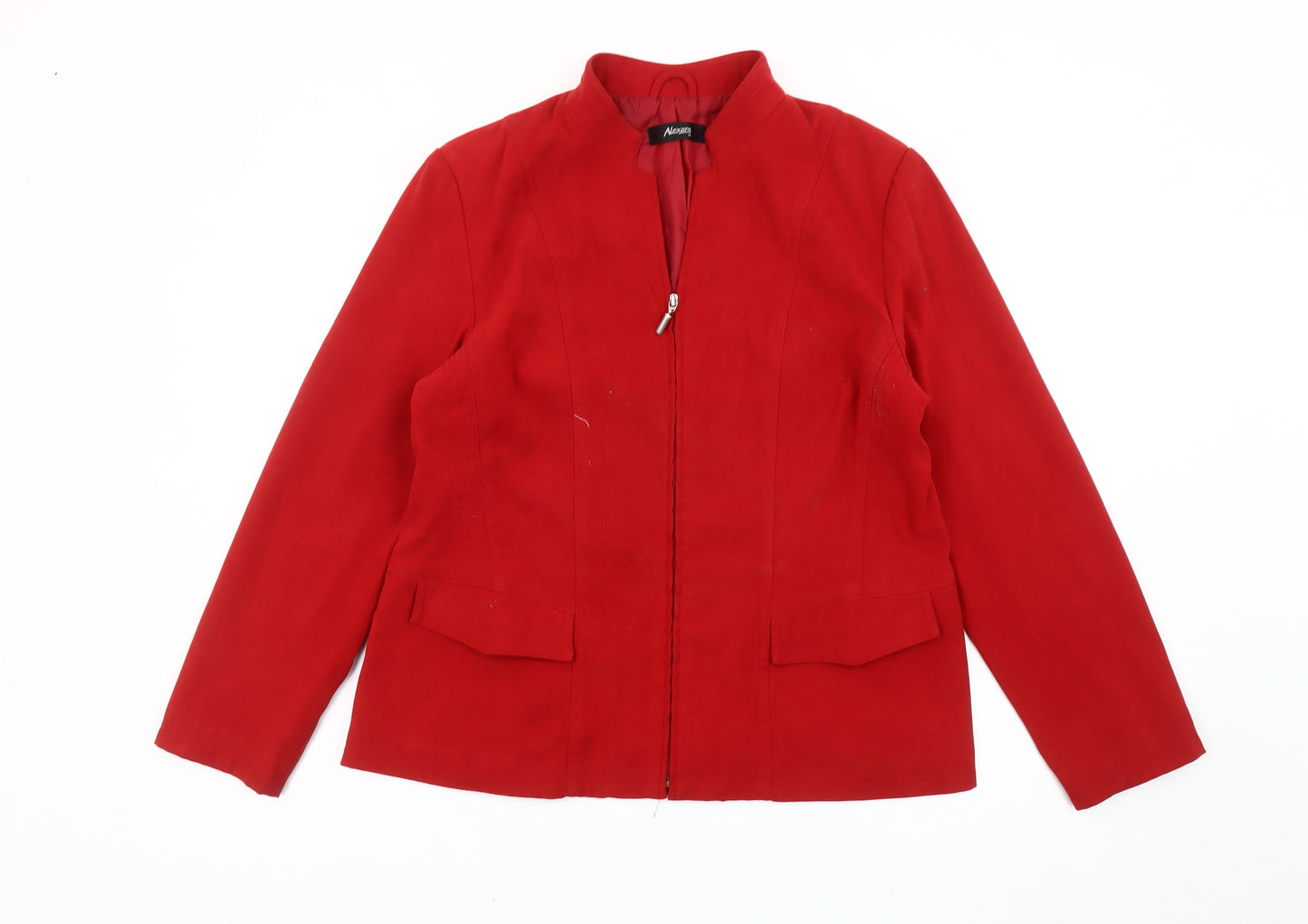 Alexara Women’s Red Size 20 Zip Up Basic Jacket with Pockets