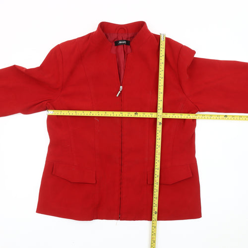 Alexara Women’s Red Size 20 Zip Up Basic Jacket with Pockets