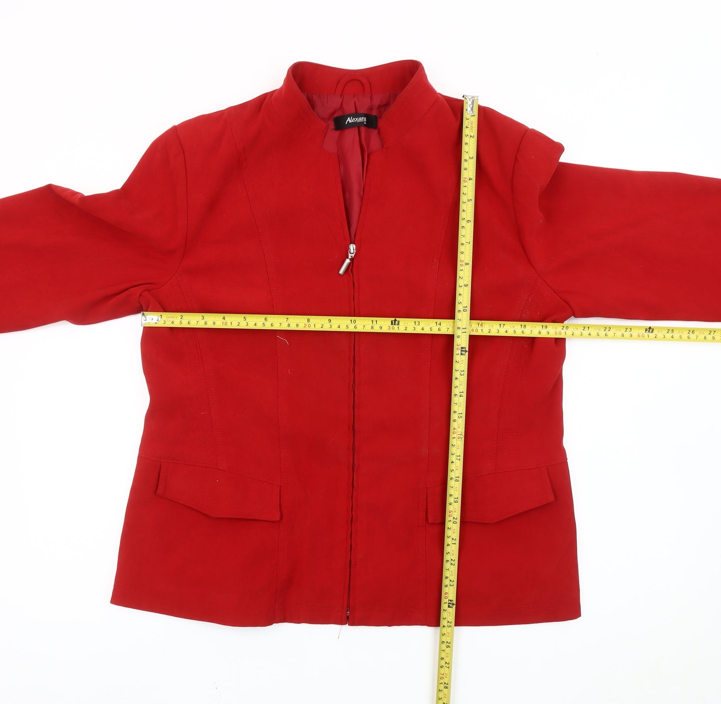 Alexara Women’s Red Size 20 Zip Up Basic Jacket with Pockets
