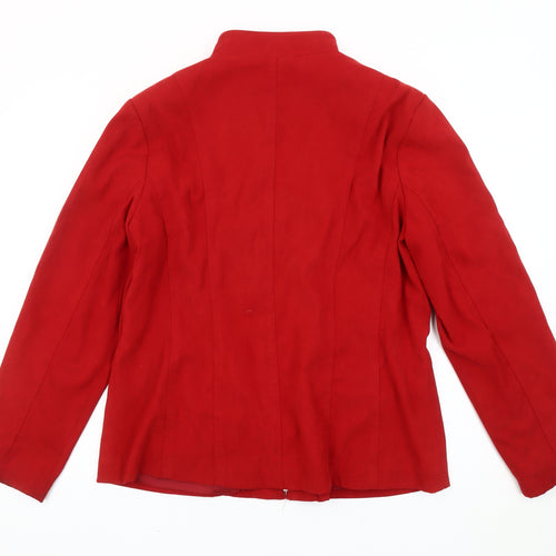 Alexara Women’s Red Size 20 Zip Up Basic Jacket with Pockets