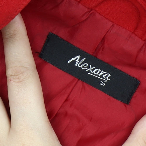 Alexara Women’s Red Size 20 Zip Up Basic Jacket with Pockets